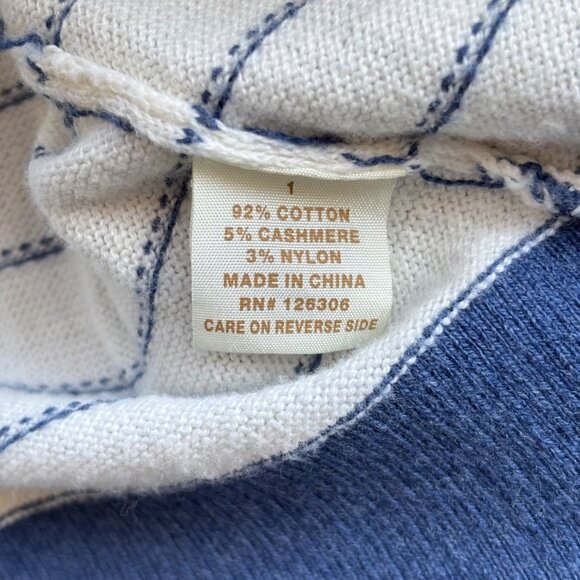 Wendi Reed Men's Cashmere Cotton Cardigan Sweater 1 S Stripe Button V-Neck - Picture 12 of 16